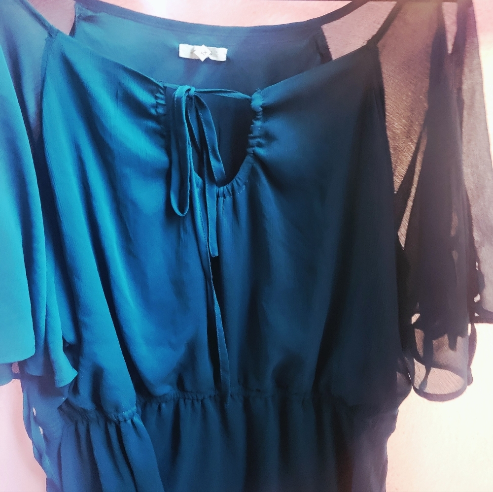 Sheer Navy Blue Blouse - Picture 3 of 5